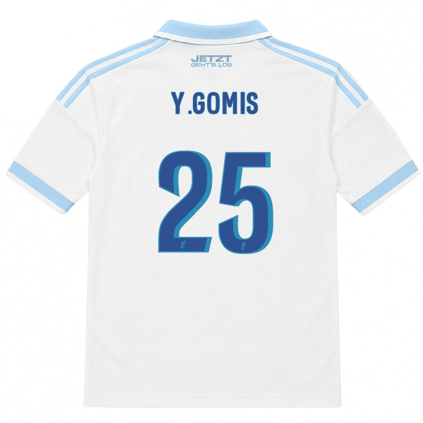 Danxen Donna Maglia Yoni Gomis #25 Azzurro Chiaro Bianco Rosso Kit Gara Away 2026/27 Maglietta