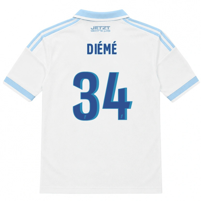 Danxen Donna Maglia Yaya Diémé #34 Azzurro Chiaro Bianco Rosso Kit Gara Away 2026/27 Maglietta