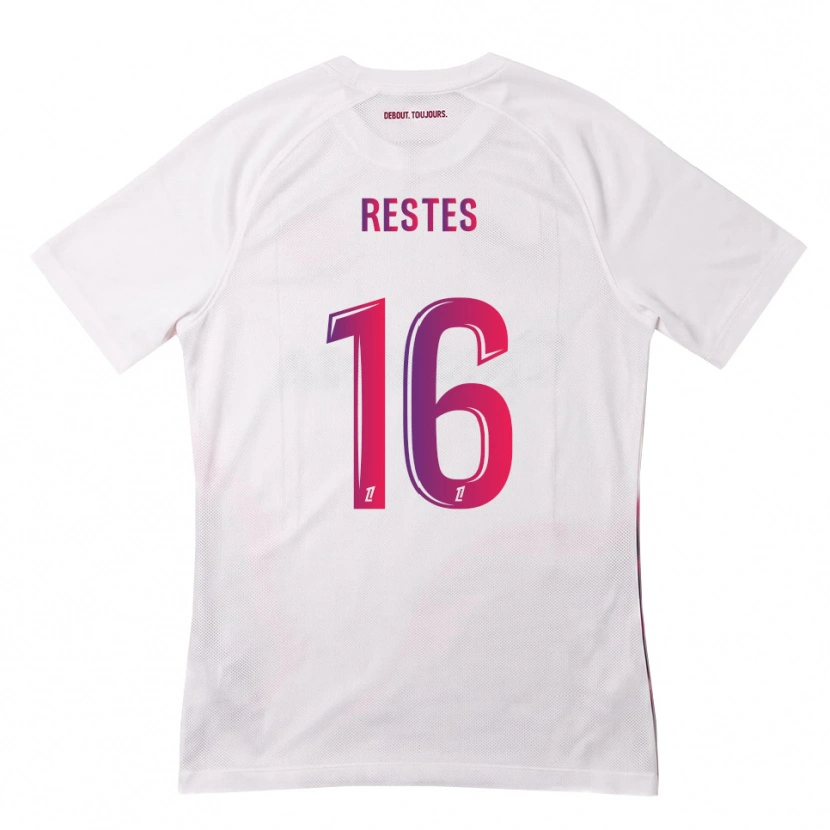 Danxen Donna Maglia Guillaume Restes #16 Bianco Rosa Viola Kit Gara Away 2026/27 Maglietta