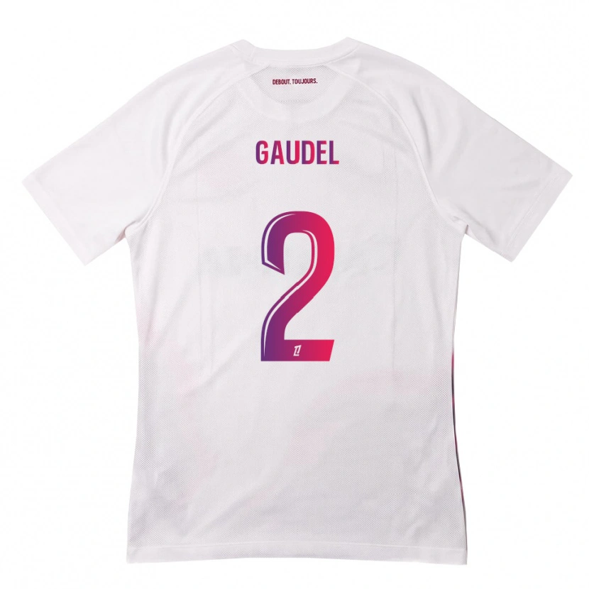 Danxen Donna Maglia Raphaël Gaudel #2 Bianco Rosa Viola Kit Gara Away 2026/27 Maglietta