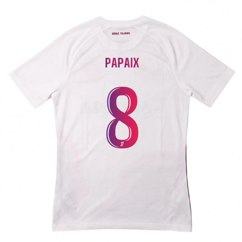Danxen Donna Maglia Pauline Papaix #8 Bianco Rosa Viola Kit Gara Away 2026/27 Maglietta