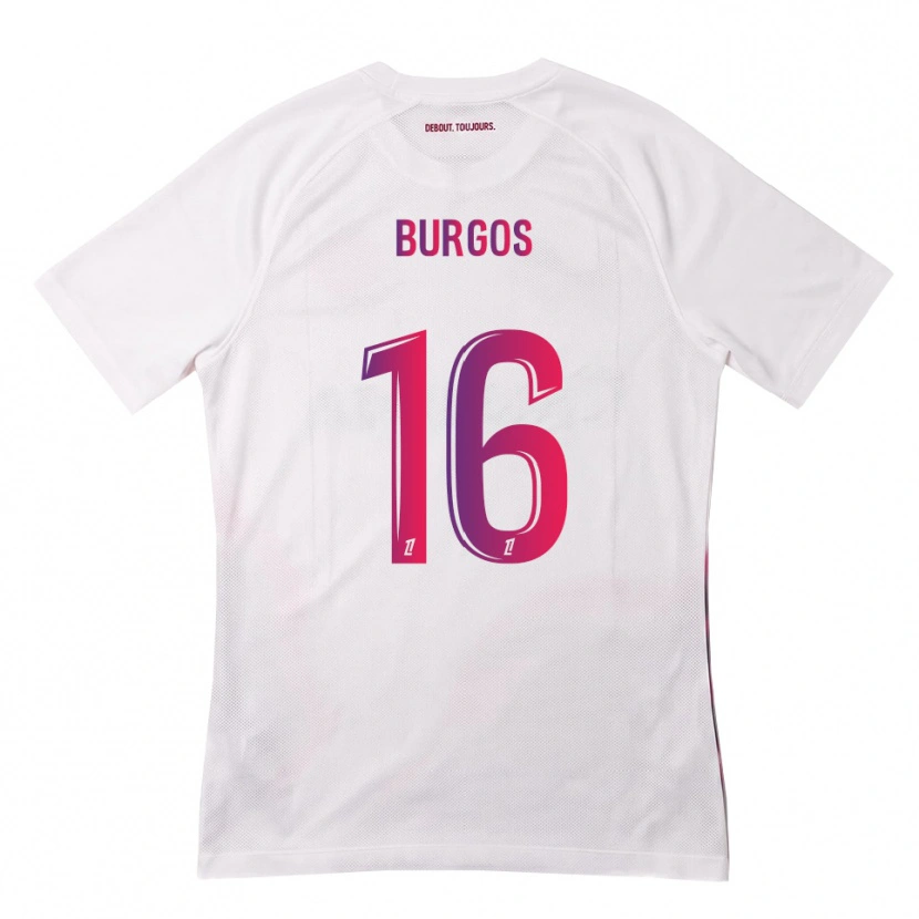 Danxen Donna Maglia Diego Burgos #16 Bianco Rosa Viola Kit Gara Away 2026/27 Maglietta