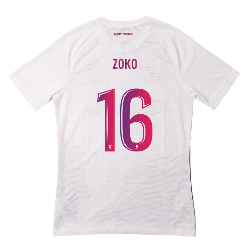 Danxen Donna Maglia Nathan Zoko #16 Bianco Rosa Viola Kit Gara Away 2026/27 Maglietta