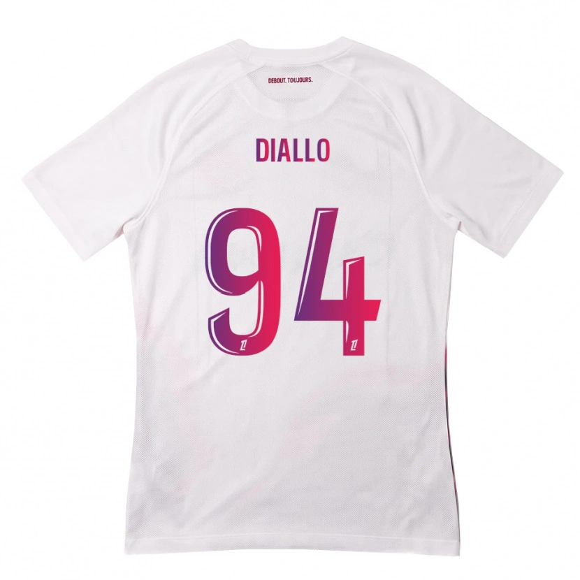 Danxen Donna Maglia Ismaïl Diallo #94 Bianco Rosa Viola Kit Gara Away 2026/27 Maglietta