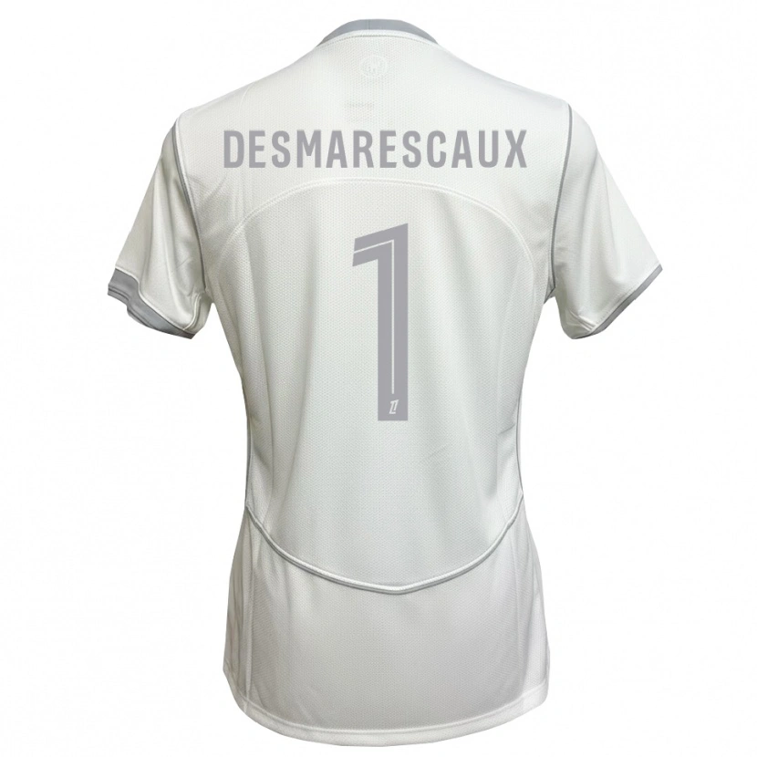 Danxen Donna Maglia Émile Desmarescaux #1 Bianco Grigio Kit Gara Away 2026/27 Maglietta