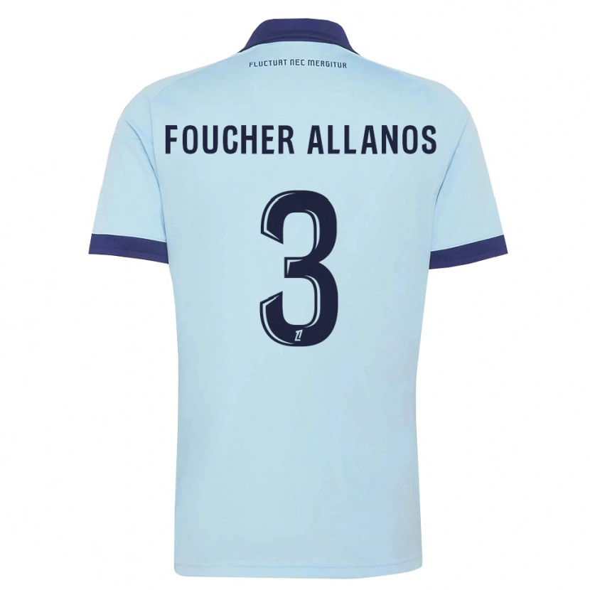Danxen Donna Maglia Ismaël Foucher Allanos #3 Blu Fiordaliso Nero Kit Gara Away 2026/27 Maglietta