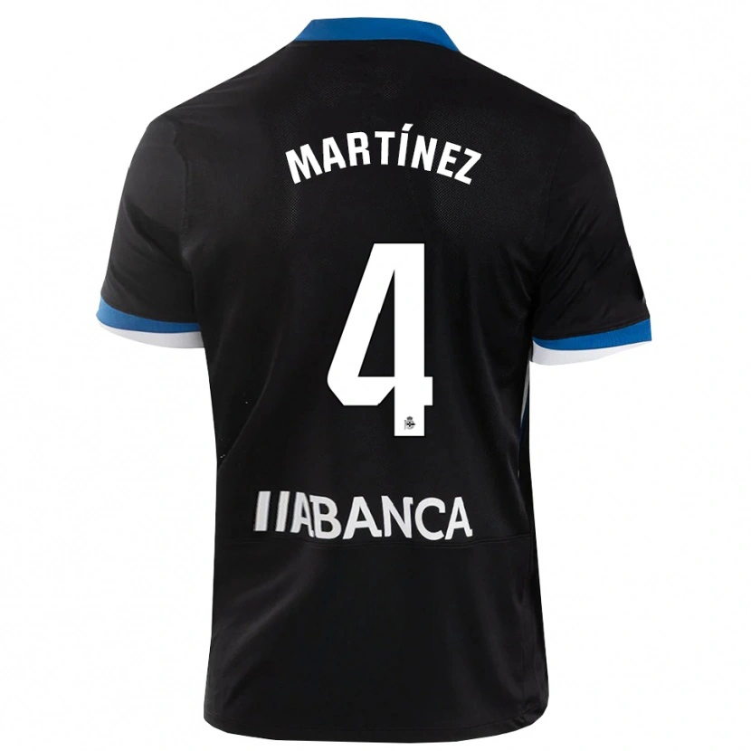 Danxen Donna Maglia Pablo Martínez #4 Nero Blu Bianco Kit Gara Away 2026/27 Maglietta