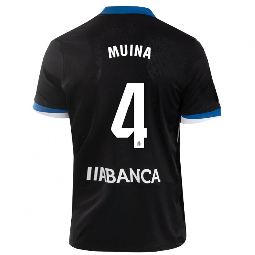 Danxen Donna Maglia Henar Muiña #4 Nero Blu Bianco Kit Gara Away 2026/27 Maglietta