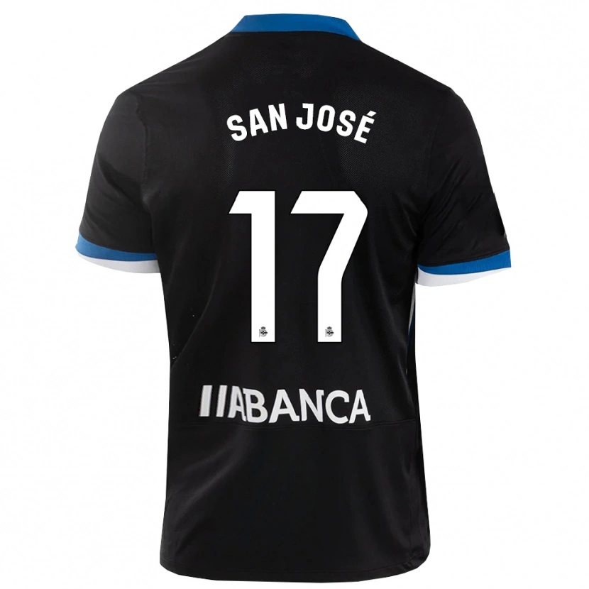 Danxen Donna Maglia Koke San José #17 Nero Blu Bianco Kit Gara Away 2026/27 Maglietta