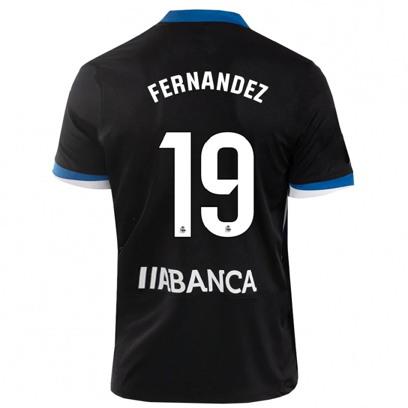 Danxen Donna Maglia Quique Fernández #19 Nero Blu Bianco Kit Gara Away 2026/27 Maglietta