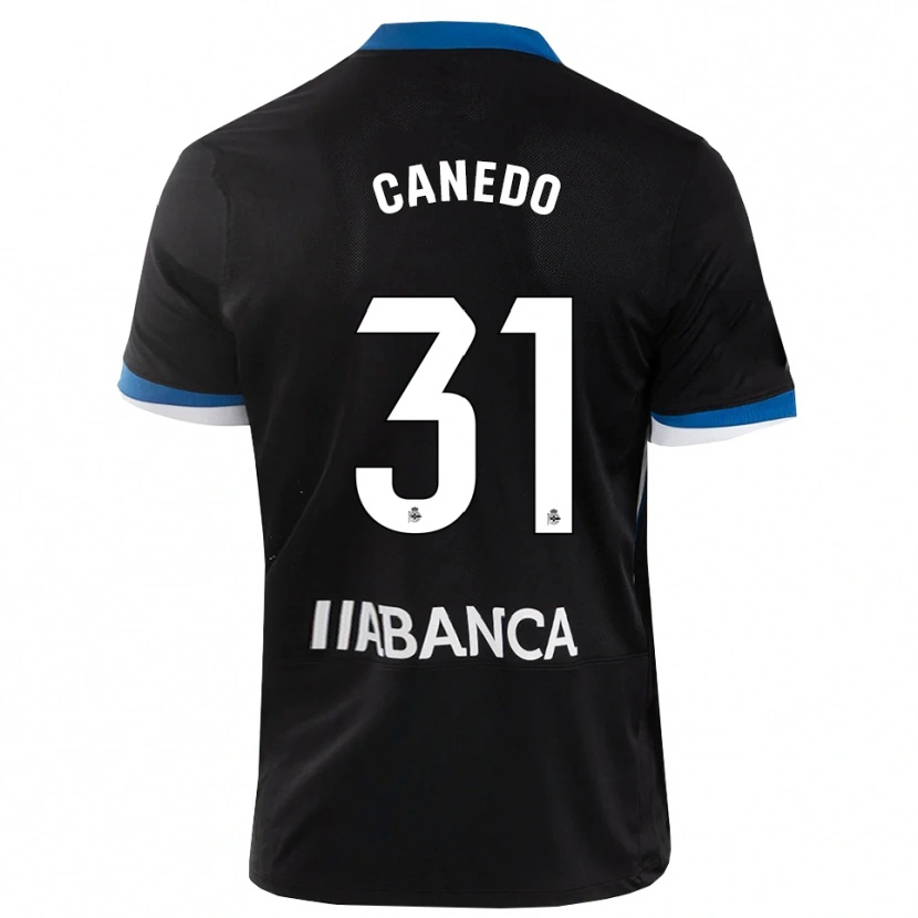 Danxen Donna Maglia Damián Canedo #31 Nero Blu Bianco Kit Gara Away 2026/27 Maglietta