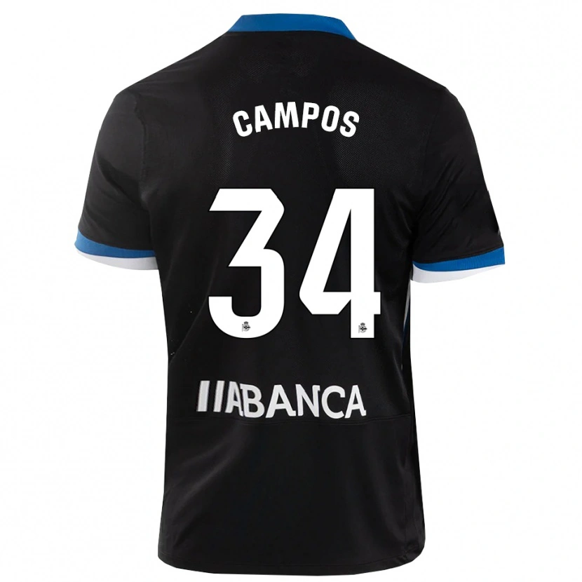 Danxen Donna Maglia Xabi Campos #34 Nero Blu Bianco Kit Gara Away 2026/27 Maglietta