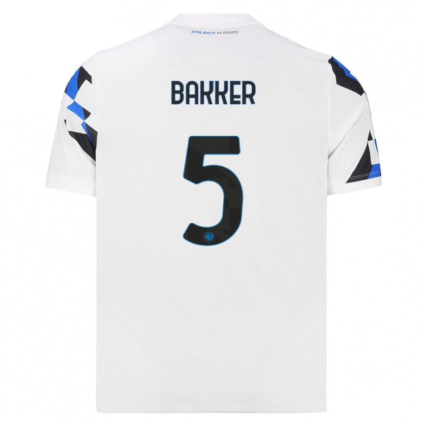 Danxen Donna Maglia Mitchel Bakker #5 Bianco Rosso Blu Kit Gara Away 2026/27 Maglietta