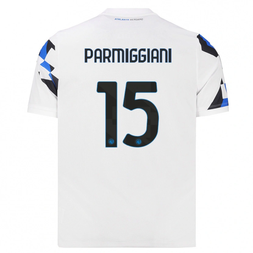 Danxen Donna Maglia Pietro Parmiggiani #15 Bianco Rosso Blu Kit Gara Away 2026/27 Maglietta