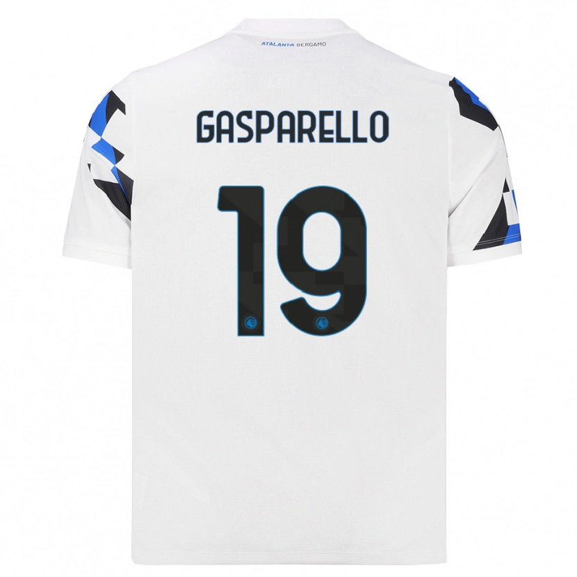 Danxen Donna Maglia Francesco Gasparello #19 Bianco Rosso Blu Kit Gara Away 2026/27 Maglietta