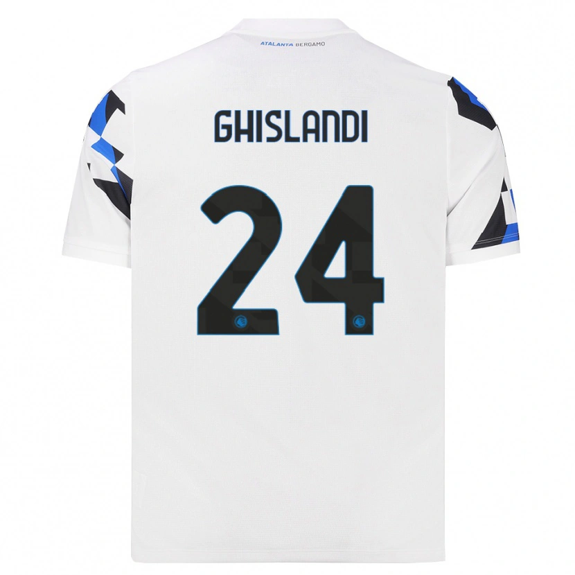 Danxen Donna Maglia Davide Ghislandi #24 Bianco Rosso Blu Kit Gara Away 2026/27 Maglietta