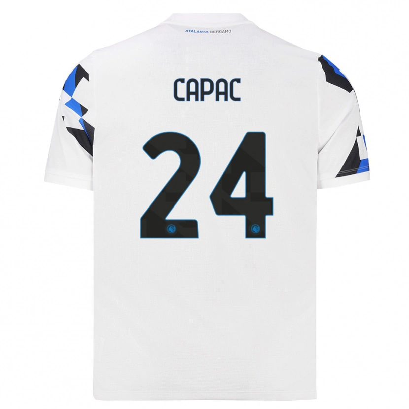 Danxen Donna Maglia Alexandru Capac #24 Bianco Rosso Blu Kit Gara Away 2026/27 Maglietta