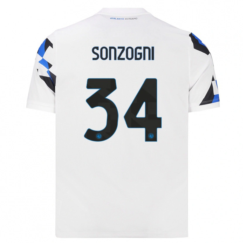 Danxen Donna Maglia Mattia Sonzogni #34 Bianco Rosso Blu Kit Gara Away 2026/27 Maglietta