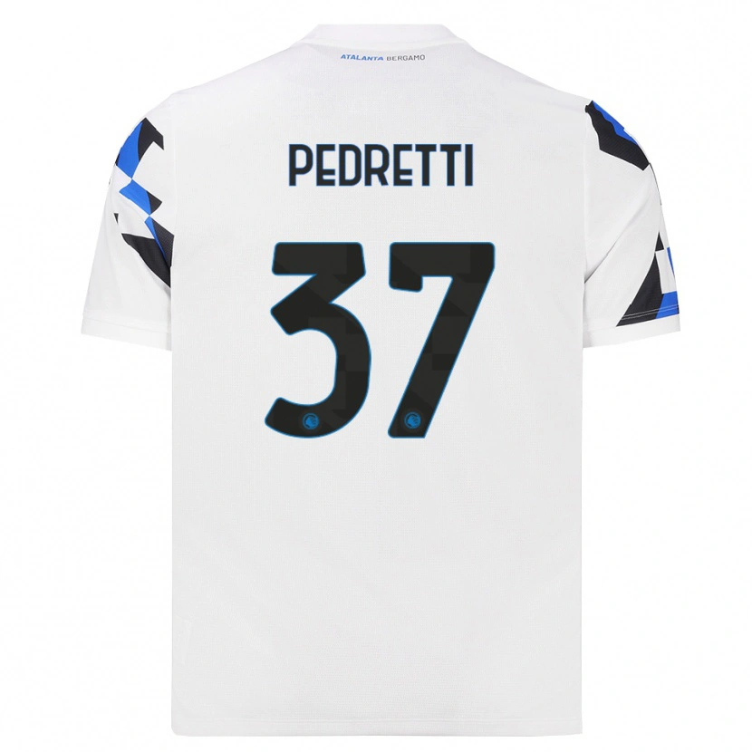 Danxen Donna Maglia Mattia Pedretti #37 Bianco Rosso Blu Kit Gara Away 2026/27 Maglietta