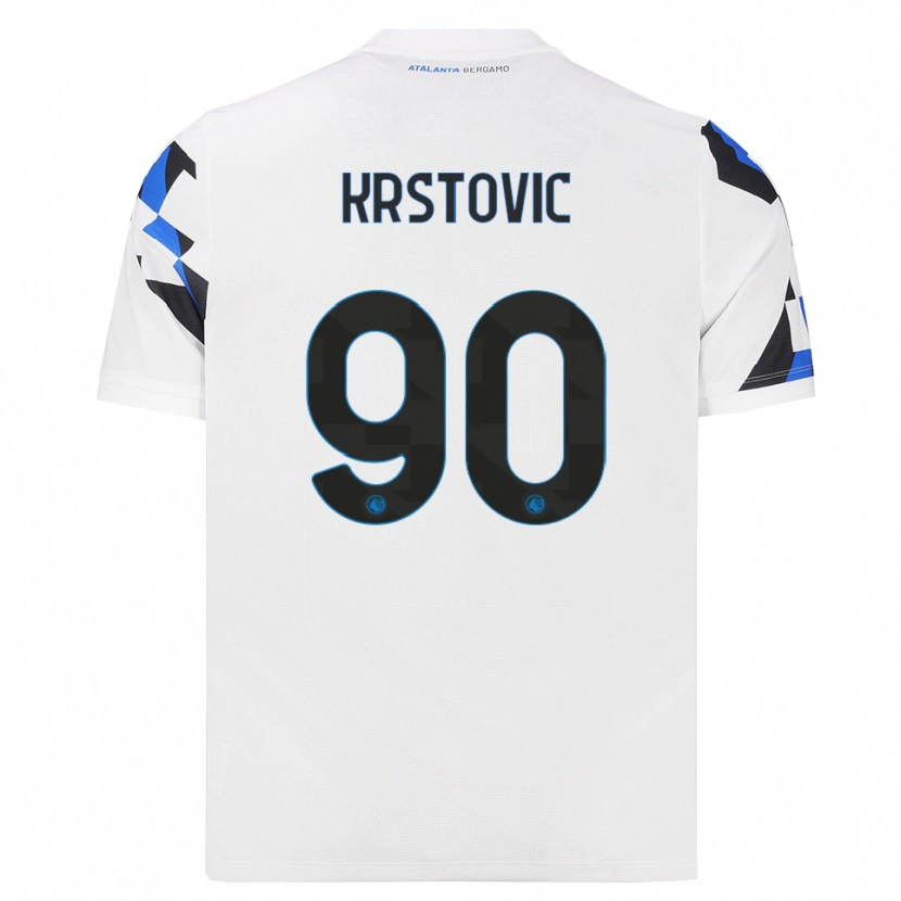 Danxen Donna Maglia Nikola Krstović #90 Bianco Rosso Blu Kit Gara Away 2026/27 Maglietta