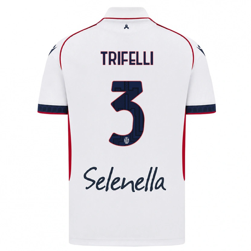 Danxen Donna Maglia Edoardo Trifelli #3 Bianco Rosso Blu Reale Kit Gara Away 2026/27 Maglietta