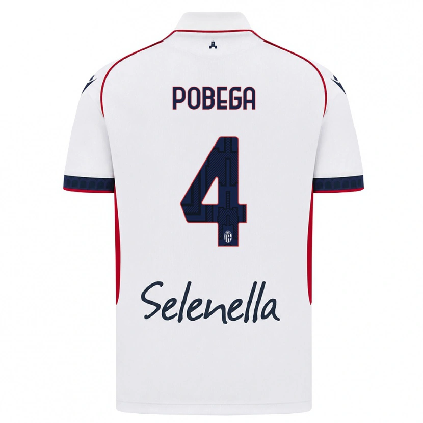 Danxen Donna Maglia Tommaso Pobega #4 Bianco Rosso Blu Reale Kit Gara Away 2026/27 Maglietta