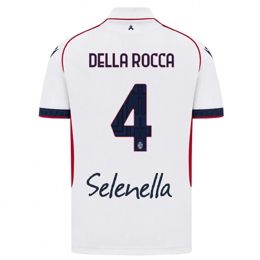 Danxen Donna Maglia Manuel Della Rocca #4 Bianco Rosso Blu Reale Kit Gara Away 2026/27 Maglietta