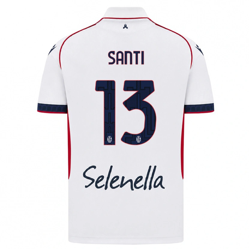 Danxen Donna Maglia Manuel Santi #13 Bianco Rosso Blu Reale Kit Gara Away 2026/27 Maglietta