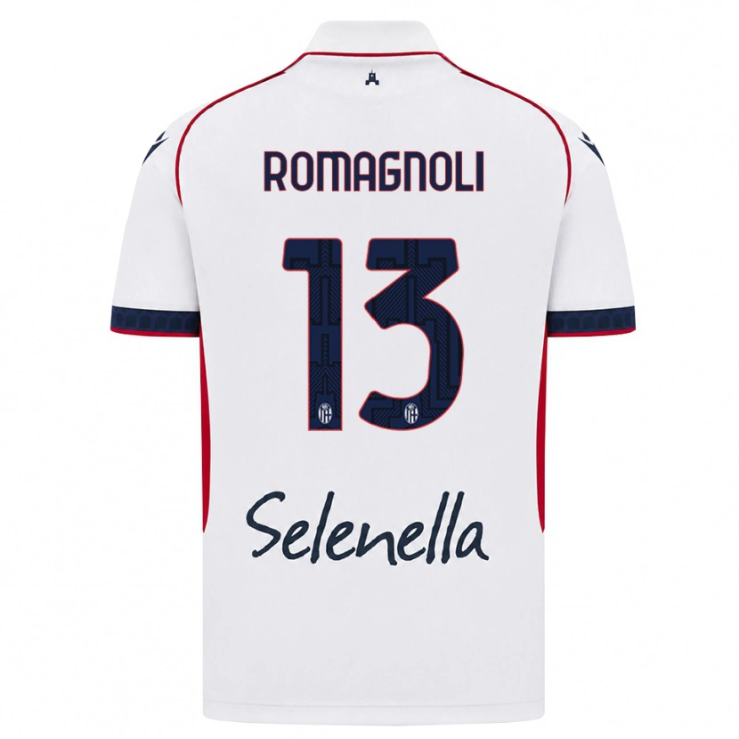 Danxen Donna Maglia Andrea Romagnoli #13 Bianco Rosso Blu Reale Kit Gara Away 2026/27 Maglietta