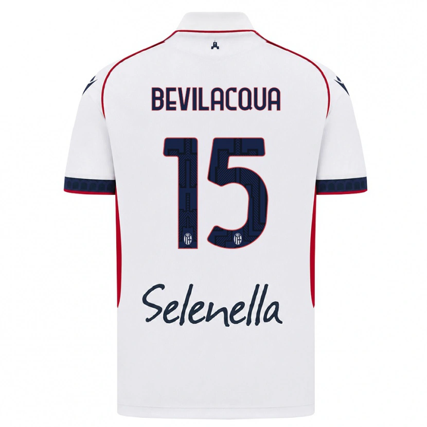 Danxen Donna Maglia Vincenzo Bevilacqua #15 Bianco Rosso Blu Reale Kit Gara Away 2026/27 Maglietta