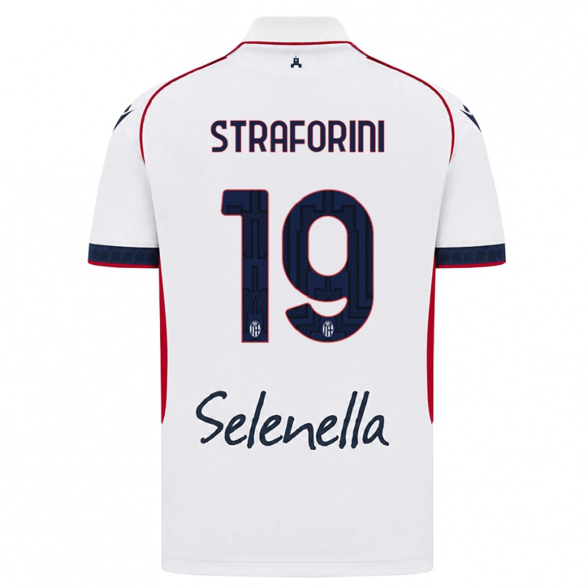 Danxen Donna Maglia Rino Straforini #19 Bianco Rosso Blu Reale Kit Gara Away 2026/27 Maglietta