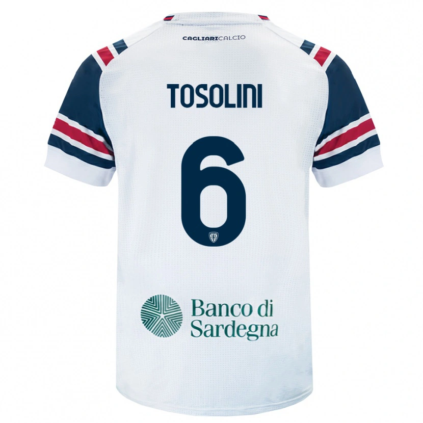 Danxen Donna Maglia Nicolas Tosolini #6 Bianco Rosso Verde Kit Gara Away 2026/27 Maglietta