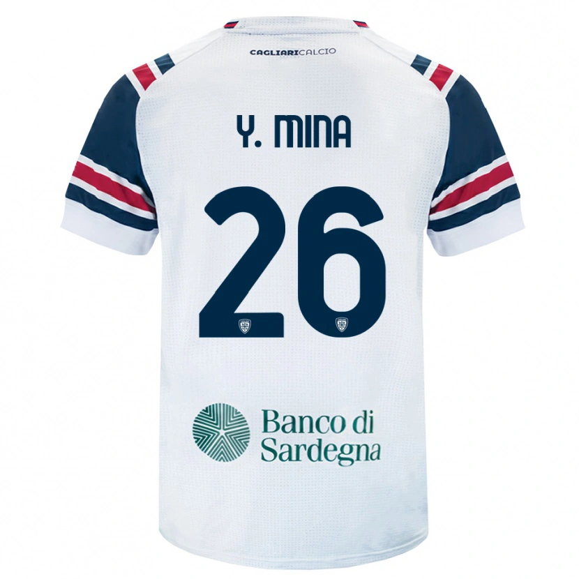 Danxen Donna Maglia Yerry Mina #26 Bianco Rosso Verde Kit Gara Away 2026/27 Maglietta