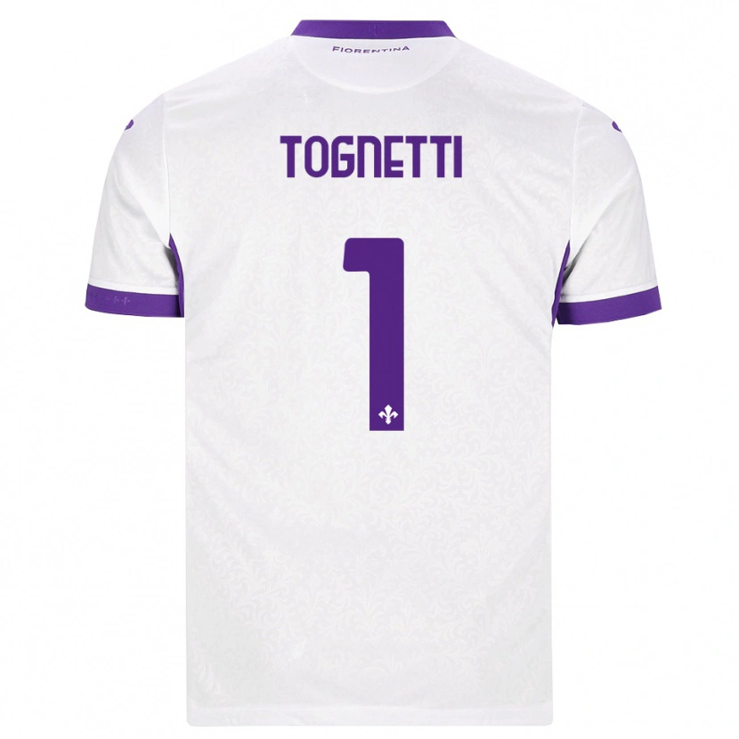 Danxen Donna Maglia Laerte Tognetti #1 Bianco Viola Kit Gara Away 2026/27 Maglietta