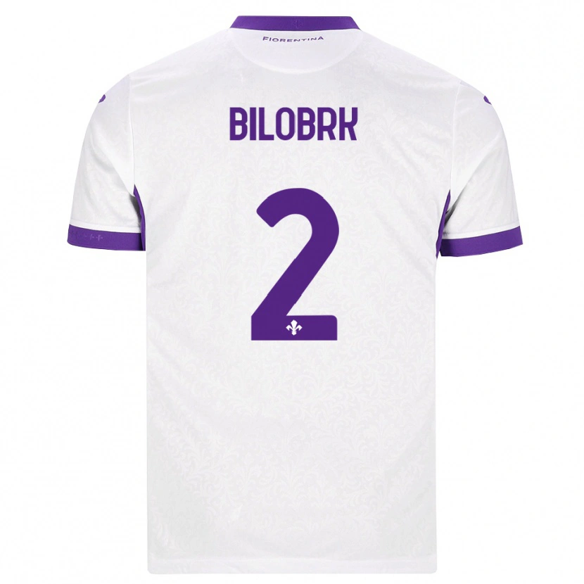 Danxen Donna Maglia Ante Bilobrk #2 Bianco Viola Kit Gara Away 2026/27 Maglietta