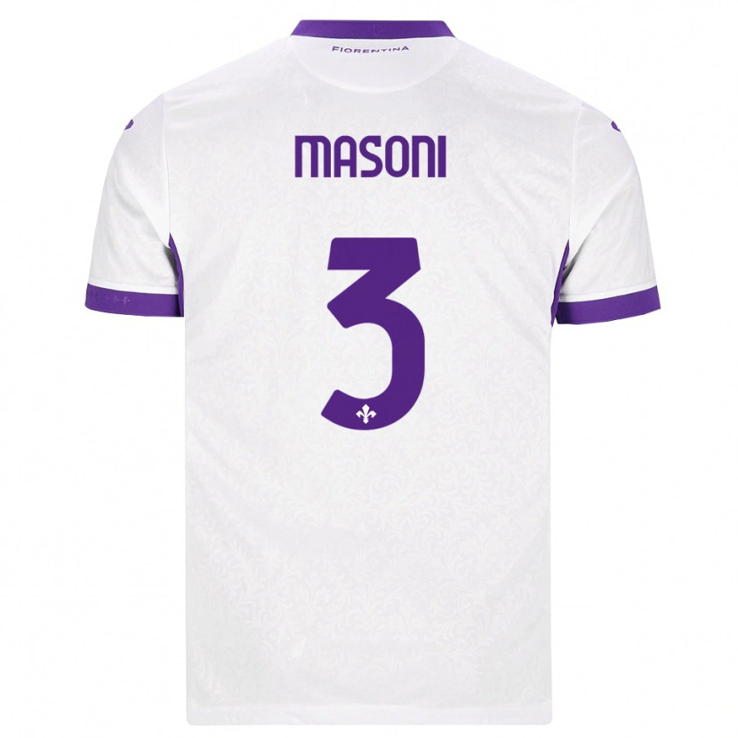 Danxen Donna Maglia Tommaso Masoni #3 Bianco Viola Kit Gara Away 2026/27 Maglietta