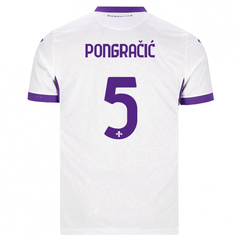 Danxen Donna Maglia Marin Pongracic #5 Bianco Viola Kit Gara Away 2026/27 Maglietta