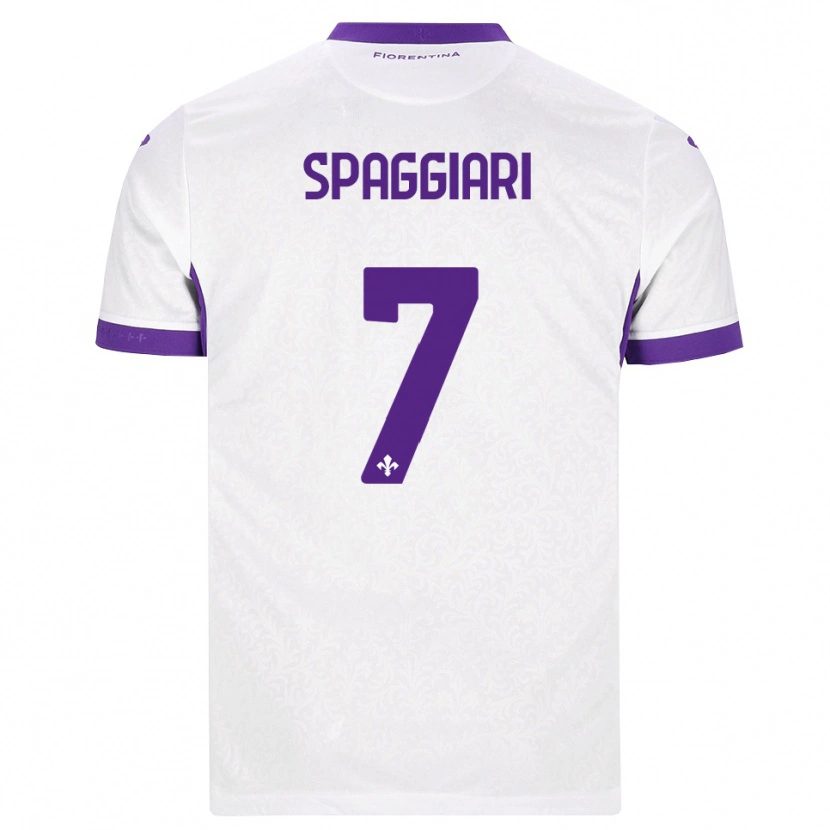 Danxen Donna Maglia Riccardo Spaggiari #7 Bianco Viola Kit Gara Away 2026/27 Maglietta