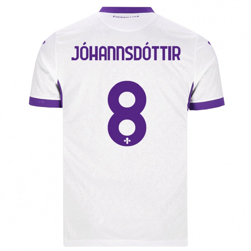 Danxen Donna Maglia Alexandra Jóhannsdóttir #8 Bianco Viola Kit Gara Away 2026/27 Maglietta