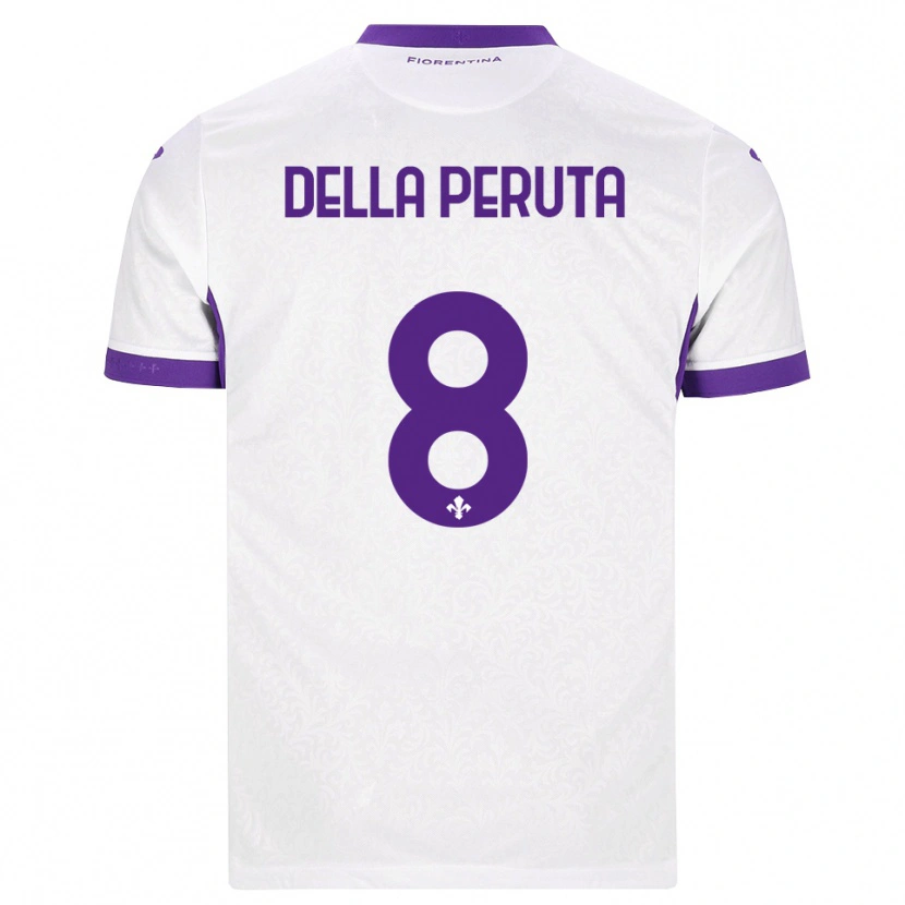 Danxen Donna Maglia Victoria Della Peruta #8 Bianco Viola Kit Gara Away 2026/27 Maglietta