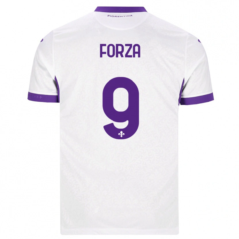 Danxen Donna Maglia Francesco Forza #9 Bianco Viola Kit Gara Away 2026/27 Maglietta