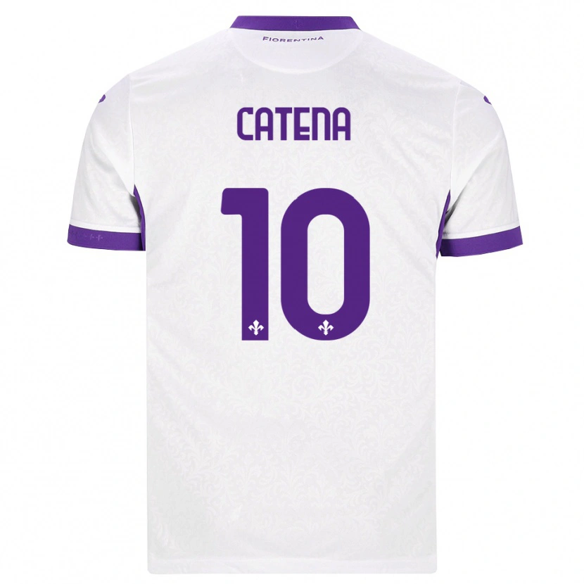Danxen Donna Maglia Michaela Catena #10 Bianco Viola Kit Gara Away 2026/27 Maglietta
