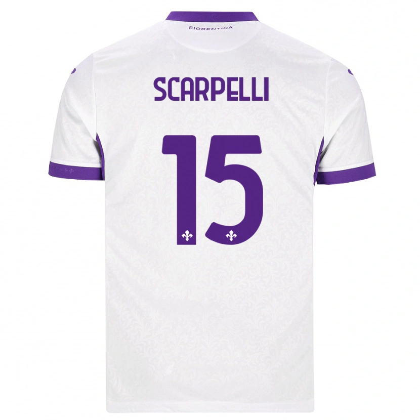 Danxen Donna Maglia Diego Scarpelli #15 Bianco Viola Kit Gara Away 2026/27 Maglietta