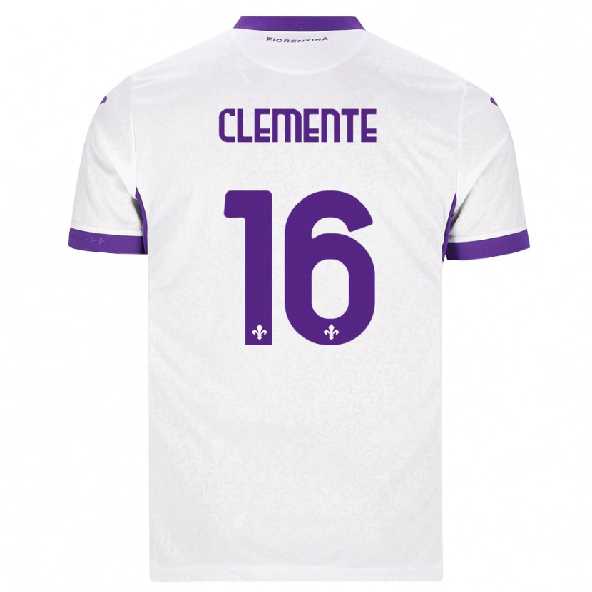 Danxen Donna Maglia Raffaele Clemente #16 Bianco Viola Kit Gara Away 2026/27 Maglietta