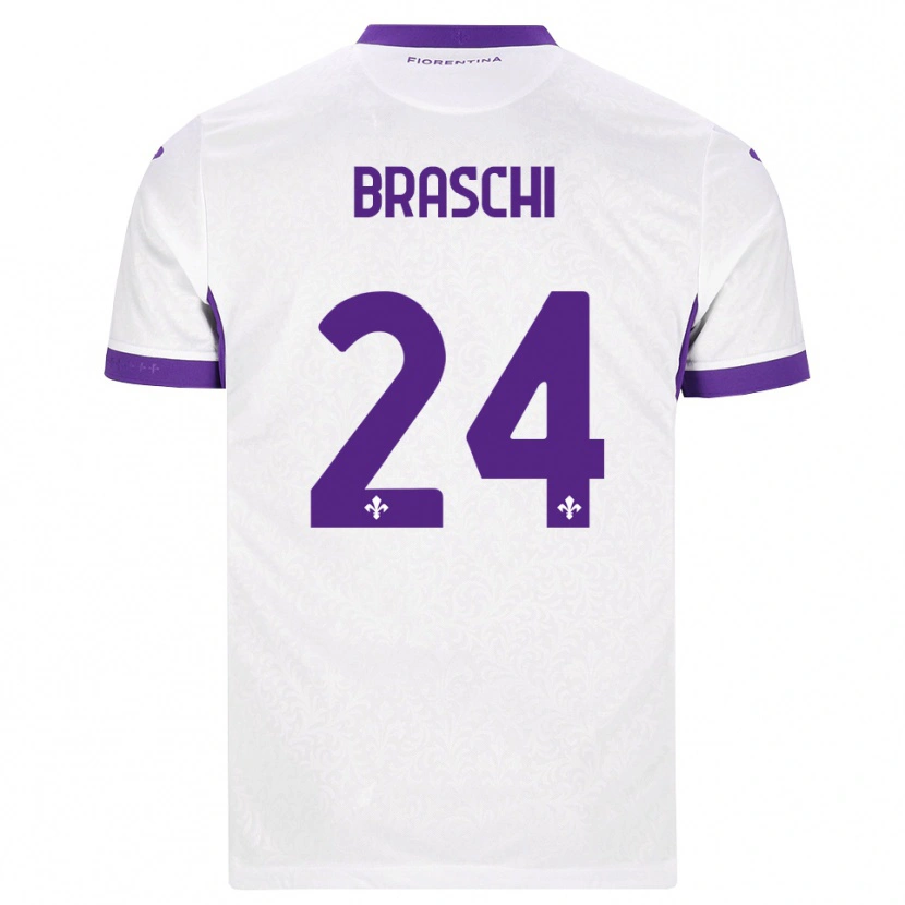 Danxen Donna Maglia Riccardo Braschi #24 Bianco Viola Kit Gara Away 2026/27 Maglietta