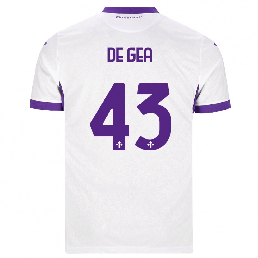 Danxen Donna Maglia David De Gea #43 Bianco Viola Kit Gara Away 2026/27 Maglietta