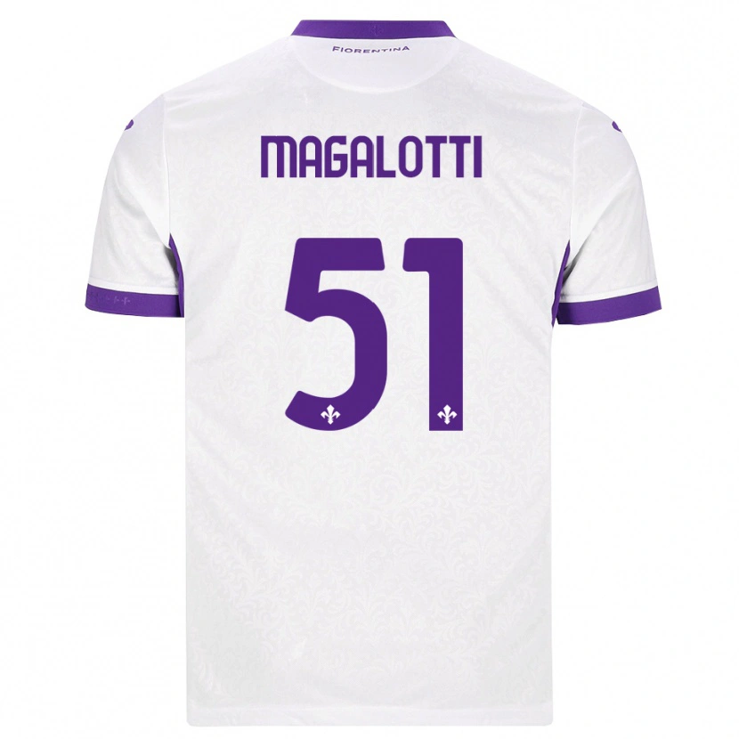 Danxen Donna Maglia Mattia Magalotti #51 Bianco Viola Kit Gara Away 2026/27 Maglietta