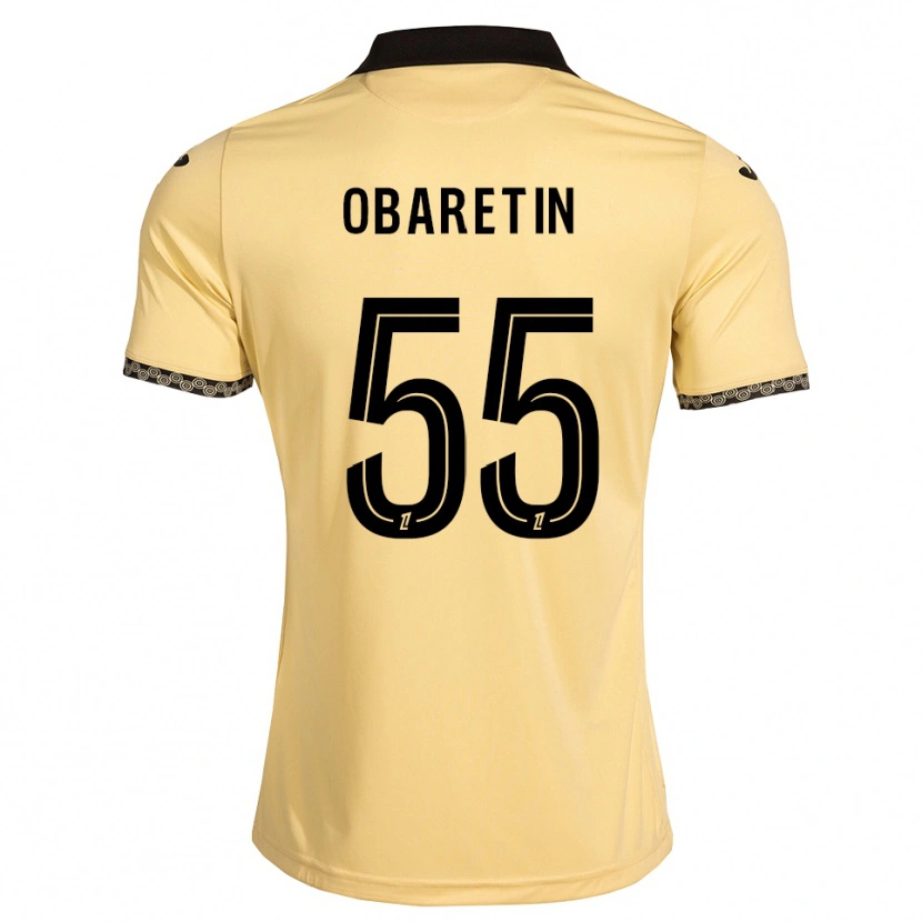 Danxen Donna Maglia Nosa Edward Obaretin #55 Bianco Avorio Nero Kit Gara Away 2026/27 Maglietta