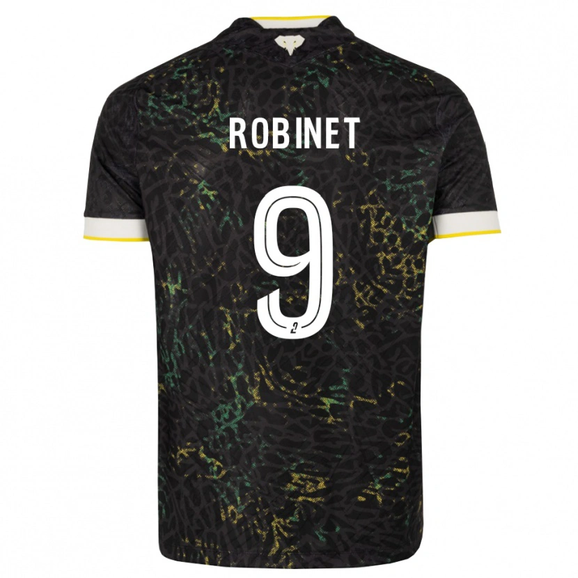 Danxen Donna Maglia Thomas Robinet #9 Nero Bianco Giallo Kit Gara Away 2026/27 Maglietta