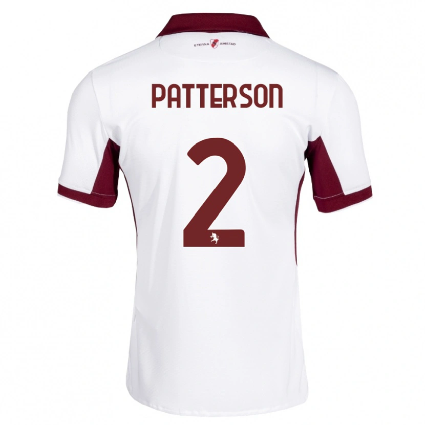 Danxen Bambino Maglia Nathan Patterson #2 Borgogna Bianco Rosso Kit Gara Away 2026/27 Maglietta